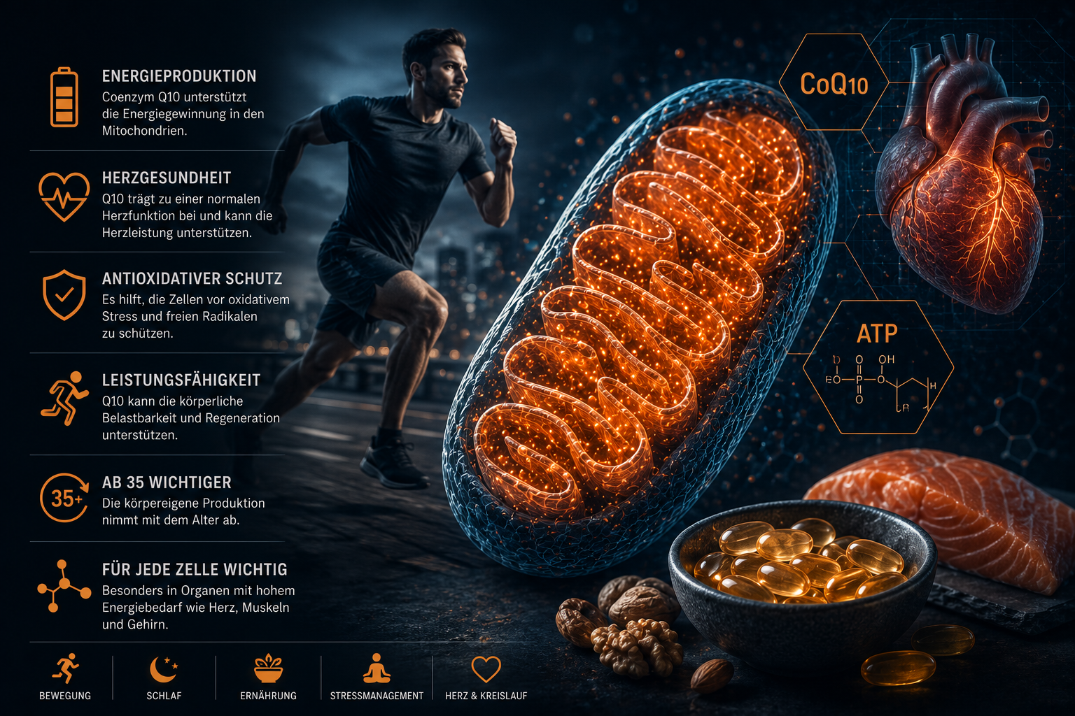 Coenzym Q10 – Warum es für Energie, Herz und Mitochondrien so wichtig ist