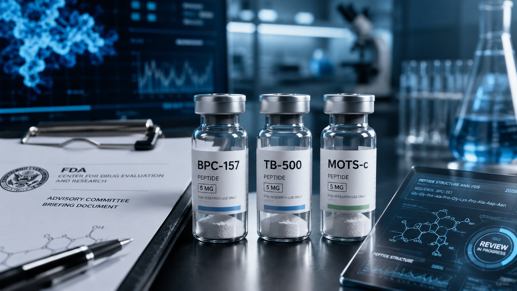 FDA und Peptide 2026: Was der Beschluss zu BPC-157, TB-500 und MOTS-c wirklich bedeutet